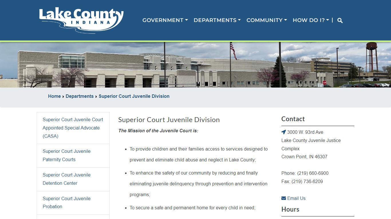 Superior Court Juvenile Division - Lake County, Indiana