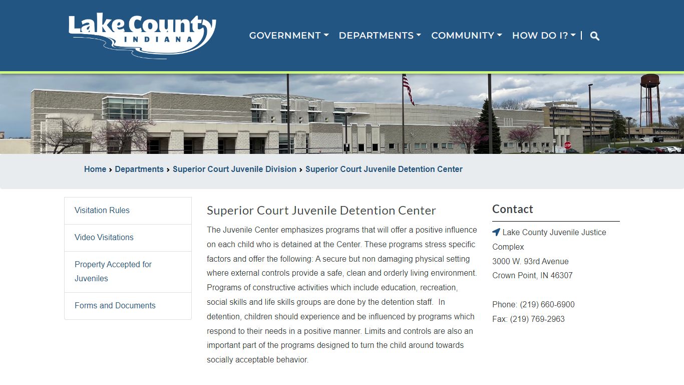 Superior Court Juvenile Detention Center - Lake County, Indiana